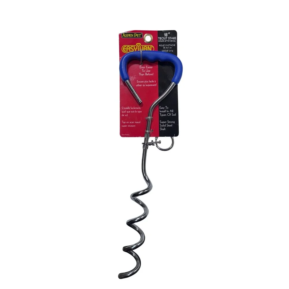 Aspen Pet Easy Turn 18‎ Inch Tie Out Stake Dog Anchor Heavy Duty Steel